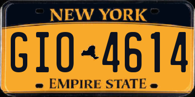 NY license plate GIO4614