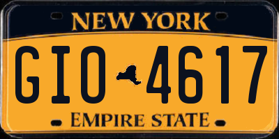 NY license plate GIO4617