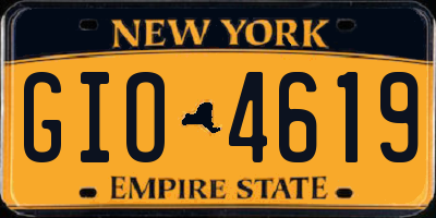 NY license plate GIO4619
