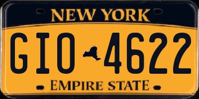 NY license plate GIO4622