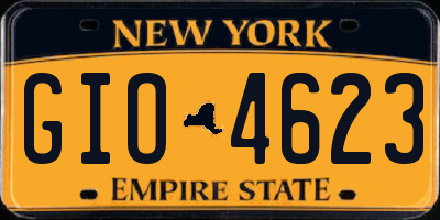 NY license plate GIO4623