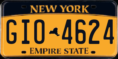 NY license plate GIO4624