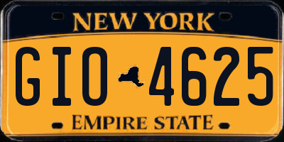 NY license plate GIO4625