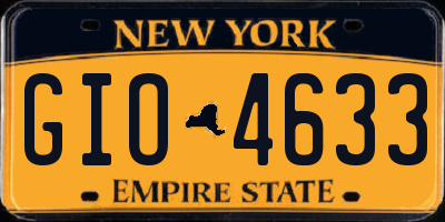 NY license plate GIO4633