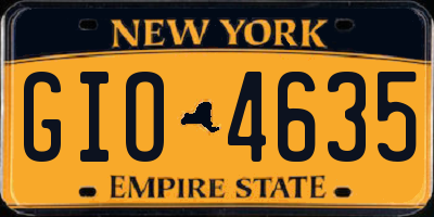 NY license plate GIO4635