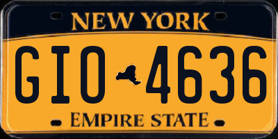 NY license plate GIO4636