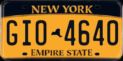 NY license plate GIO4640