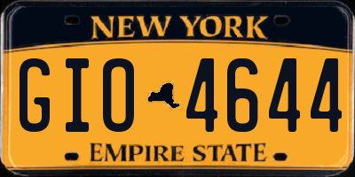 NY license plate GIO4644