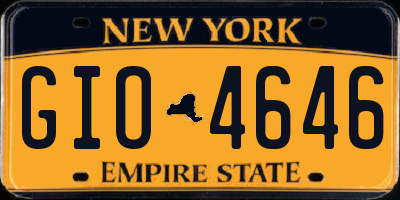 NY license plate GIO4646