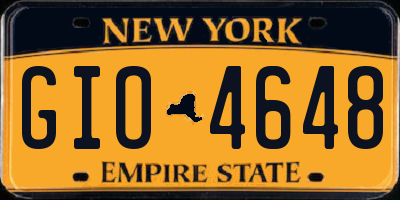 NY license plate GIO4648