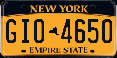 NY license plate GIO4650