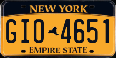 NY license plate GIO4651