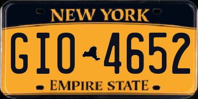 NY license plate GIO4652