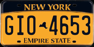 NY license plate GIO4653