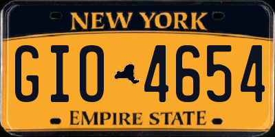NY license plate GIO4654