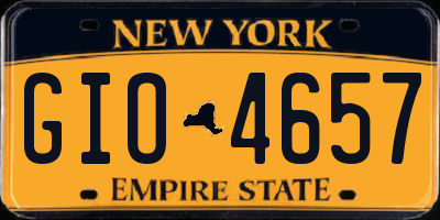 NY license plate GIO4657