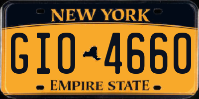 NY license plate GIO4660