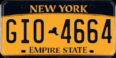 NY license plate GIO4664