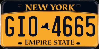 NY license plate GIO4665