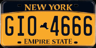 NY license plate GIO4666