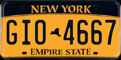 NY license plate GIO4667