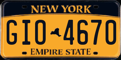 NY license plate GIO4670