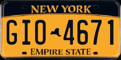 NY license plate GIO4671
