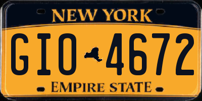 NY license plate GIO4672