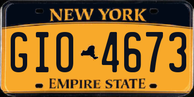 NY license plate GIO4673