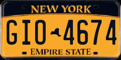 NY license plate GIO4674