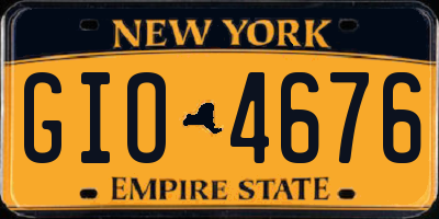 NY license plate GIO4676