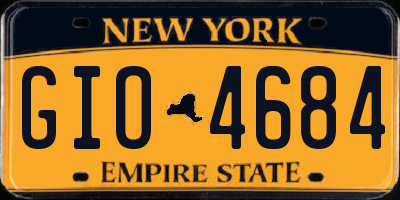 NY license plate GIO4684