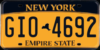 NY license plate GIO4692