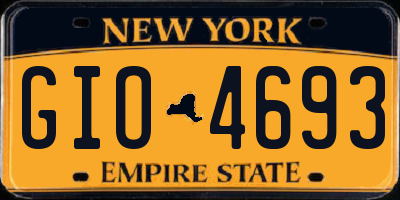 NY license plate GIO4693
