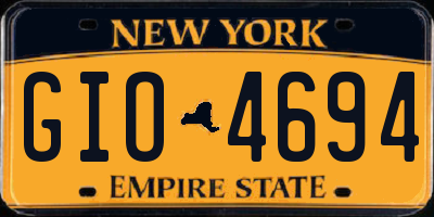 NY license plate GIO4694