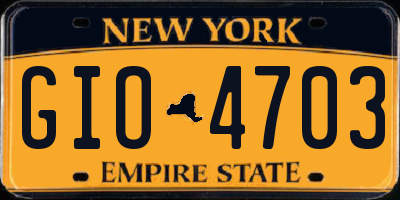 NY license plate GIO4703