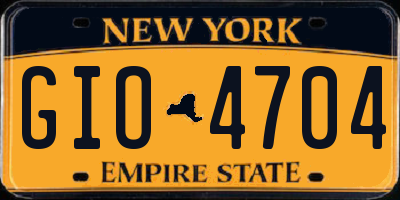 NY license plate GIO4704