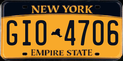 NY license plate GIO4706