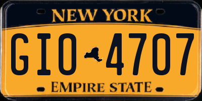 NY license plate GIO4707