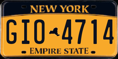 NY license plate GIO4714