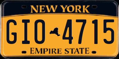 NY license plate GIO4715
