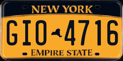 NY license plate GIO4716