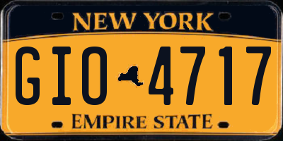 NY license plate GIO4717