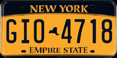 NY license plate GIO4718
