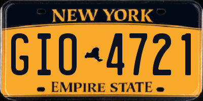 NY license plate GIO4721