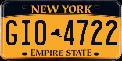 NY license plate GIO4722
