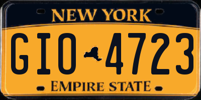 NY license plate GIO4723