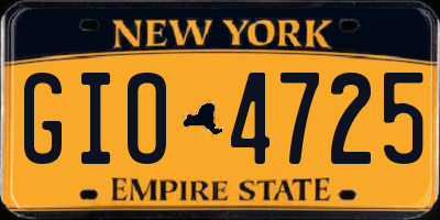 NY license plate GIO4725