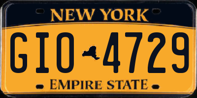 NY license plate GIO4729