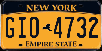 NY license plate GIO4732